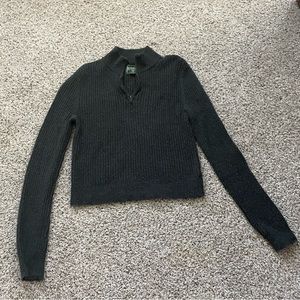 Dark Gray Knit American Eagle Quater Zip